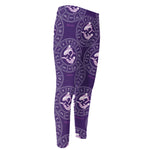 Purple Pisces Zodiac Pattern Print Men's Compression Pants