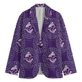 Purple Pisces Zodiac Pattern Print Men's Cotton Blazer