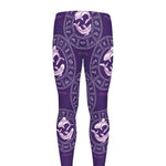Purple Pisces Zodiac Pattern Print Men's leggings