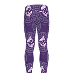 Purple Pisces Zodiac Pattern Print Men's leggings