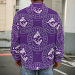 Purple Pisces Zodiac Pattern Print Men's Shirt Jacket