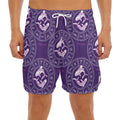 Purple Pisces Zodiac Pattern Print Men's Split Running Shorts