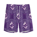 Purple Pisces Zodiac Pattern Print Men's Athletic Shorts