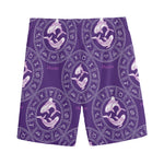 Purple Pisces Zodiac Pattern Print Men's Sports Shorts