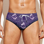 Purple Pisces Zodiac Pattern Print Men's Swim Briefs