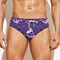 Purple Pisces Zodiac Pattern Print Men's Swim Briefs