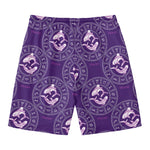 Purple Pisces Zodiac Pattern Print Men's Swim Trunks