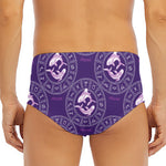 Purple Pisces Zodiac Pattern Print Men's Triangle Swim Briefs