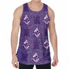 Purple Pisces Zodiac Pattern Print Men's Velvet Tank Top