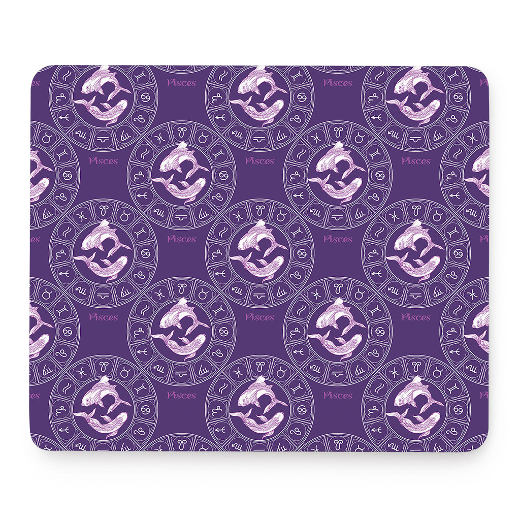 Purple Pisces Zodiac Pattern Print Mouse Pad