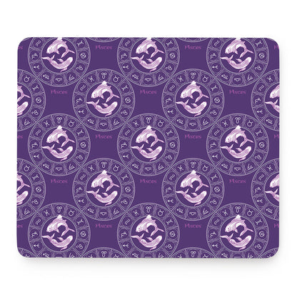 Purple Pisces Zodiac Pattern Print Mouse Pad