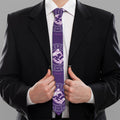 Purple Pisces Zodiac Pattern Print Necktie