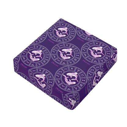 Purple Pisces Zodiac Pattern Print Outdoor Seat Cushion Cover