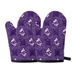 Purple Pisces Zodiac Pattern Print Oven Mitts