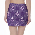 Purple Pisces Zodiac Pattern Print Pencil Mini Skirt