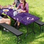 Purple Pisces Zodiac Pattern Print Picnic Table Cover