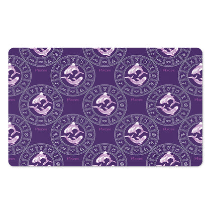 Purple Pisces Zodiac Pattern Print Polyester Doormat