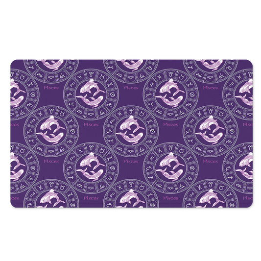 Purple Pisces Zodiac Pattern Print Polyester Doormat