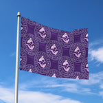 Purple Pisces Zodiac Pattern Print Polyester Flag