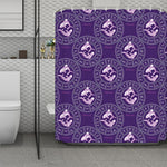 Purple Pisces Zodiac Pattern Print Polyester Shower Curtain