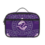 Purple Pisces Zodiac Pattern Print Portable Lunch Bag