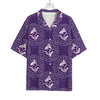 Purple Pisces Zodiac Pattern Print Rayon Hawaiian Shirt