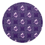 Purple Pisces Zodiac Pattern Print Round Blanket