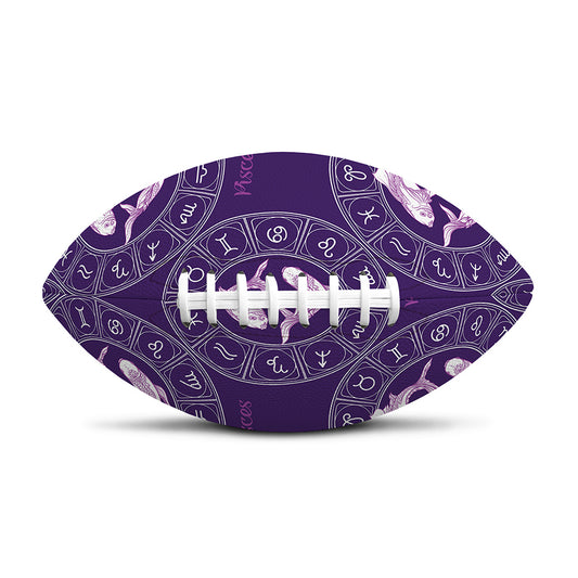 Purple Pisces Zodiac Pattern Print Rugby Ball