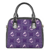 Purple Pisces Zodiac Pattern Print Shoulder Handbag