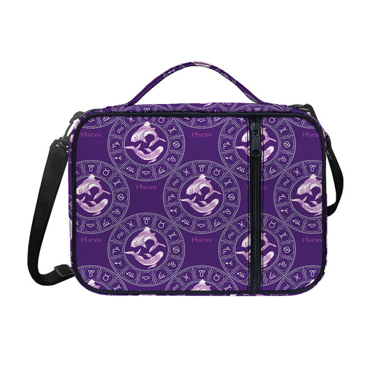 Purple Pisces Zodiac Pattern Print Shoulder Strap Bible Bag