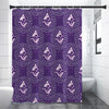 Purple Pisces Zodiac Pattern Print Shower Curtain