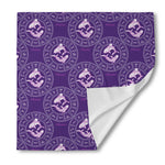 Purple Pisces Zodiac Pattern Print Silk Bandana