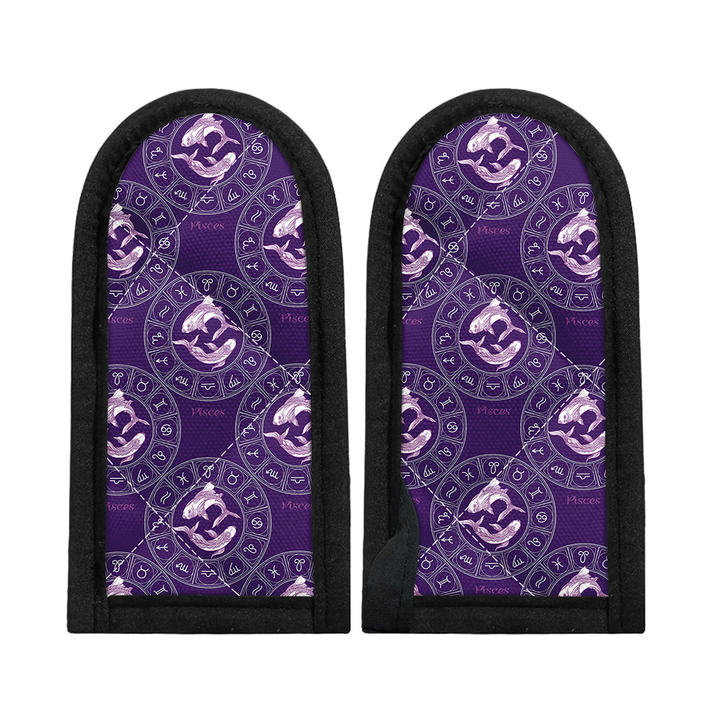 Purple Pisces Zodiac Pattern Print Skillet Handle Cover