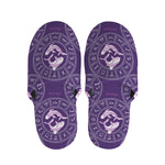 Purple Pisces Zodiac Pattern Print Slippers