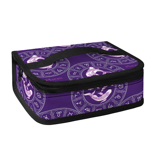 Purple Pisces Zodiac Pattern Print Small Lunch Bag