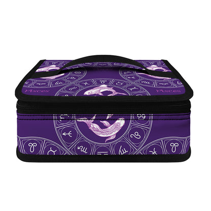 Purple Pisces Zodiac Pattern Print Small Lunch Bag
