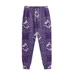 Purple Pisces Zodiac Pattern Print Sweatpants