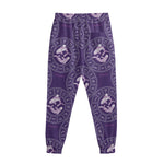 Purple Pisces Zodiac Pattern Print Sweatpants