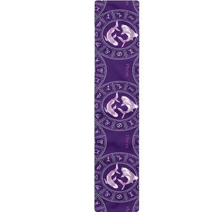 Purple Pisces Zodiac Pattern Print Table Runner