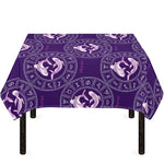 Purple Pisces Zodiac Pattern Print Tablecloth