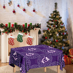 Purple Pisces Zodiac Pattern Print Tablecloth