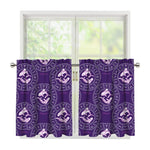 Purple Pisces Zodiac Pattern Print Tier Curtains