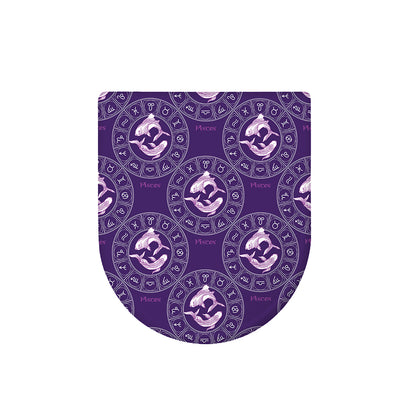 Purple Pisces Zodiac Pattern Print Toilet Lid Cover