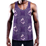 Purple Pisces Zodiac Pattern Print Training Tank Top