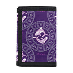 Purple Pisces Zodiac Pattern Print Trifold Wallet