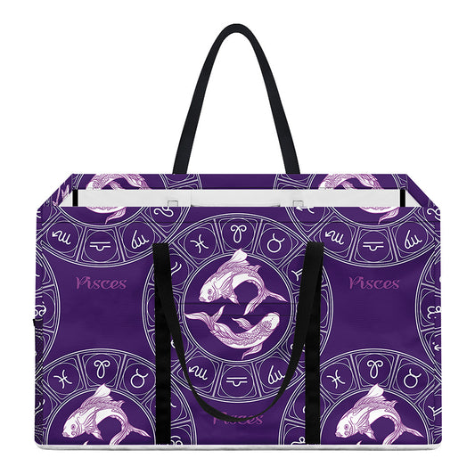 Purple Pisces Zodiac Pattern Print Utility Tote Bag