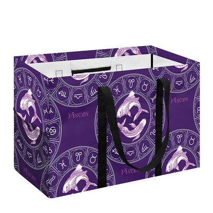 Purple Pisces Zodiac Pattern Print Utility Tote Bag