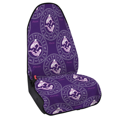 Purple Pisces Zodiac Pattern Print Waterproof Car Seat Cover