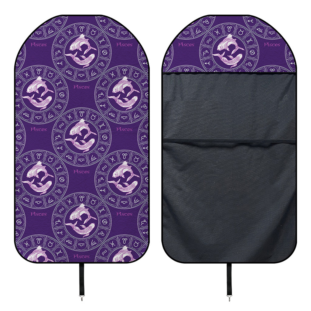 Purple Pisces Zodiac Pattern Print Waterproof Car Seat Cover
