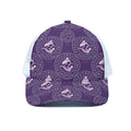 Purple Pisces Zodiac Pattern Print White Mesh Trucker Hat